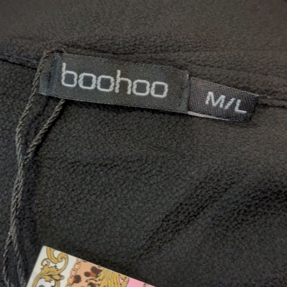 Boohoo Black 3/4 Sleeve Kimono Top size M/L - Picture 4 of 5